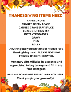 Home | Spirit Filled Church 3 Thanksgiving Item List 10132025