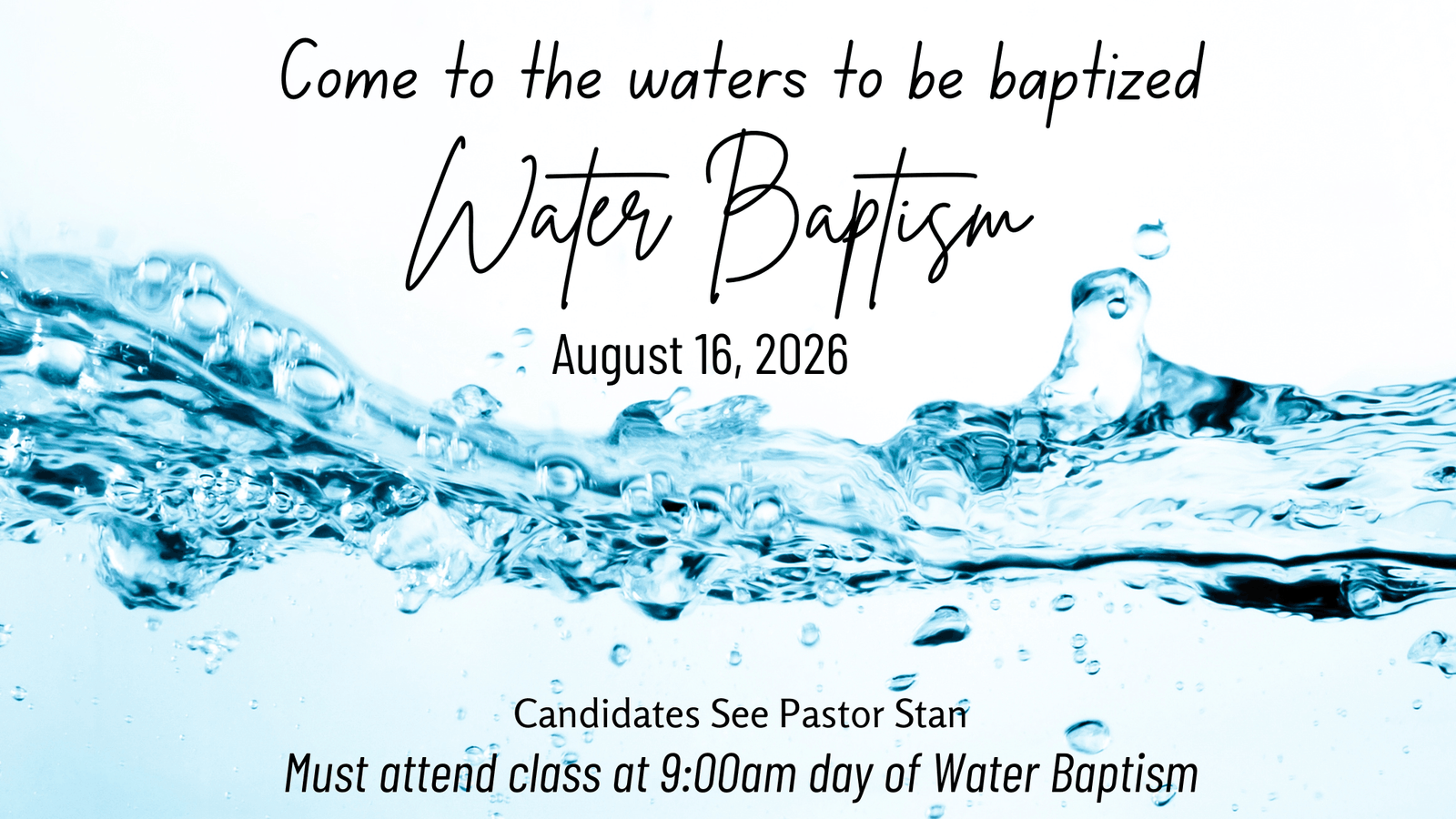 Home | Spirit Filled Church 7 Water Baptism 7162026